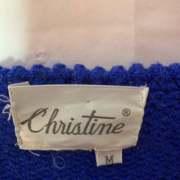 vintage Christine sweater beaded sequined shoulder pads M - Picture 2 of 10